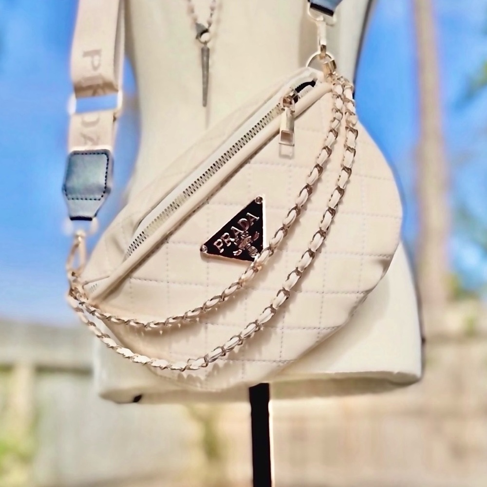 Fashion Cream Bum Bag with the gold accents.